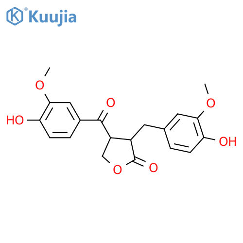 4-(4-hydroxy-3-methoxy-benzoyl)-3-(4-hydroxy-3-methoxy-benzyl)-dihydro-furan-2-one structure