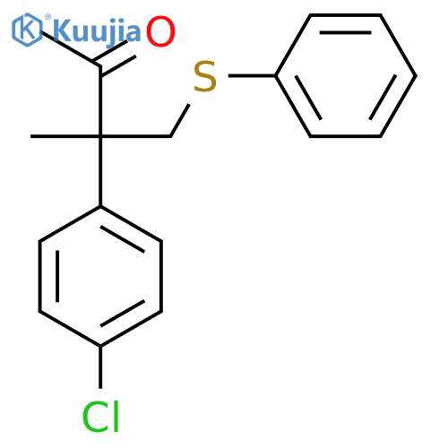3-(4-Chlorophenyl)-3-methyl-4-(phenylsulfanyl)butan-2-one structure