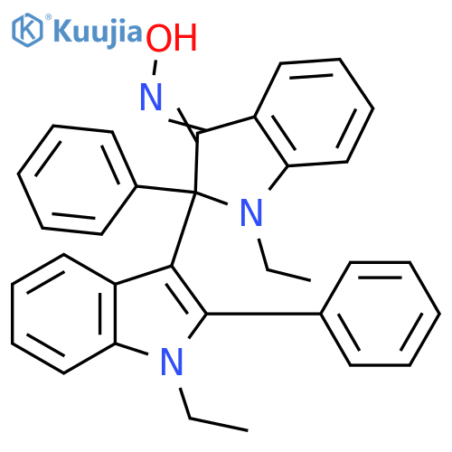 3H-Indol-3-one,1-ethyl-2-(1-ethyl-2-phenyl-1H-indol-3-yl)-1,2-dihydro-2-phenyl-, oxime structure