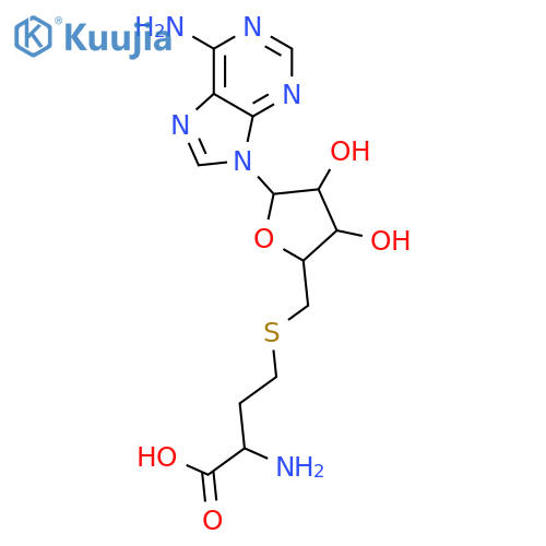(R)-2-Amino-4-((((2S,3S,4R,5R)-5-(6-amino-9H-purin-9-yl)-3,4-dihydroxytetrahydrofuran-2-yl)methyl)thio)butanoic acid structure