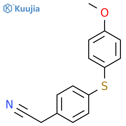 Benzeneacetonitrile, 4-[(4-methoxyphenyl)thio]- structure