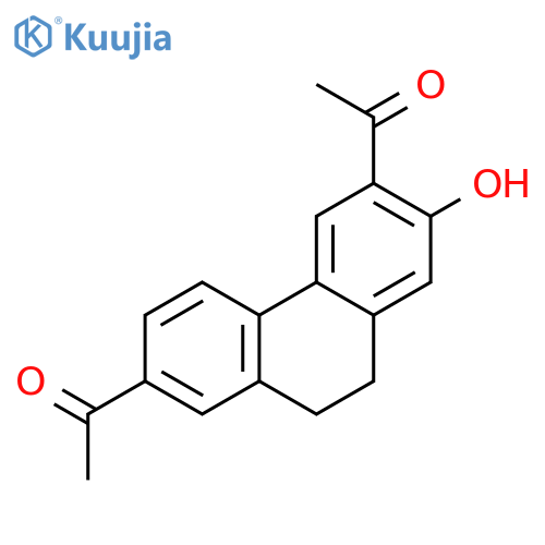 1-(6-acetyl-7-hydroxy-9,10-dihydrophenanthren-2-yl)ethanone structure