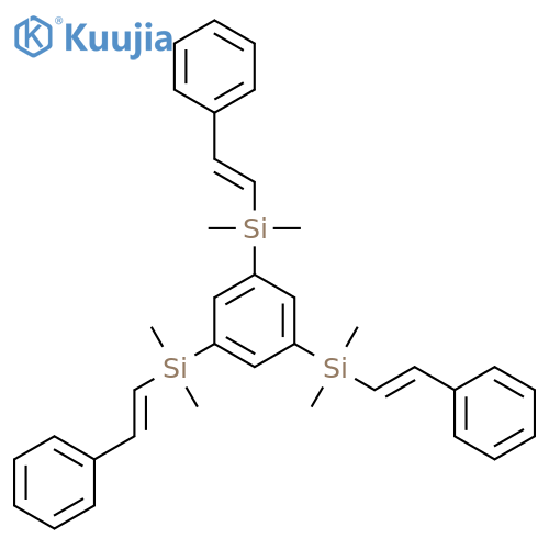 Silane, 1,3,5-benzenetriyltris[dimethyl[(1E)-2-phenylethenyl]- structure