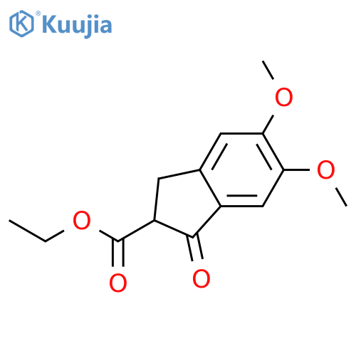 Ethyl2,3-dihydro-5,6-dimethoxy-1-oxo-1H-indene-2-carboxylate structure
