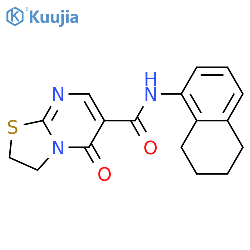 5-oxo-N-(5,6,7,8-tetrahydronaphthalen-1-yl)-2H,3H,5H-1,3thiazolo3,2-apyrimidine-6-carboxamide structure