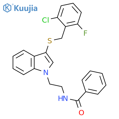 N-[2-(3-{[(2-chloro-6-fluorophenyl)methyl]sulfanyl}-1H-indol-1-yl)ethyl]benzamide structure
