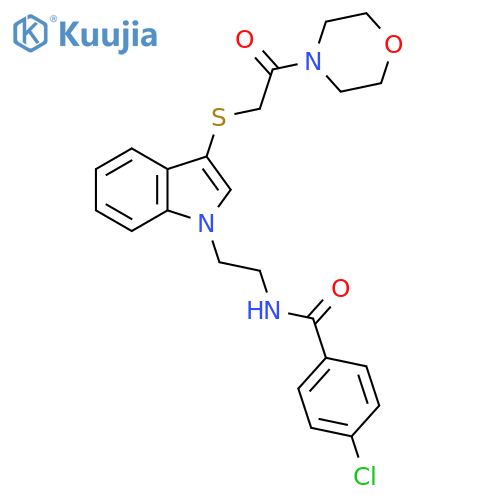 4-chloro-N-2-(3-{2-(morpholin-4-yl)-2-oxoethylsulfanyl}-1H-indol-1-yl)ethylbenzamide structure