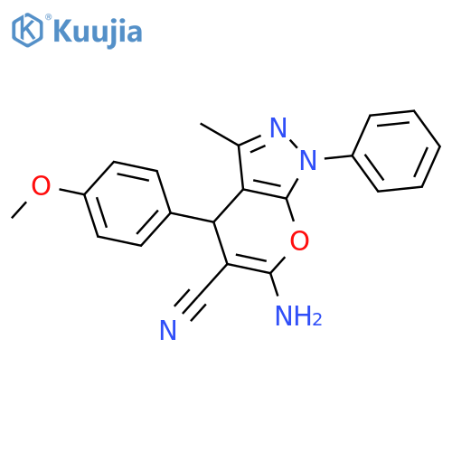 6-Amino-4-(4-methoxyphenyl)-3-methyl-1-phenyl-1,4-dihydropyrano2,3-cpyrazole-5-carbonitrile structure