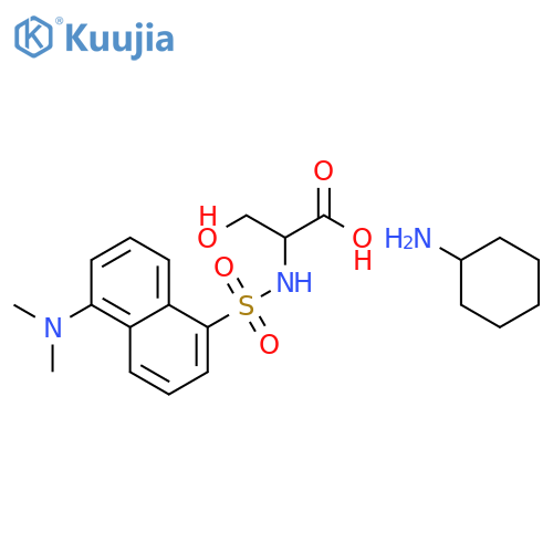 cyclohexanamine; (2S)-2-[(5-dimethylaminonaphthalen-1-yl)sulfonylamino]-3-hydroxy-propanoic acid structure