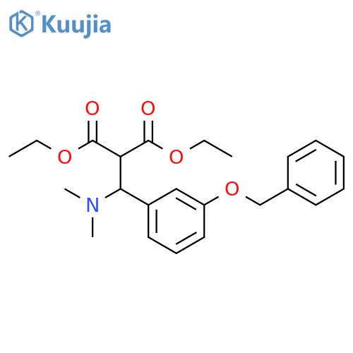 Propanedioic acid, [(dimethylamino)[3-(phenylmethoxy)phenyl]methyl]-,diethyl ester structure