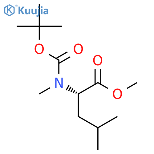 L-Leucine, N-[(1,1-dimethylethoxy)carbonyl]-N-methyl-, methyl ester structure