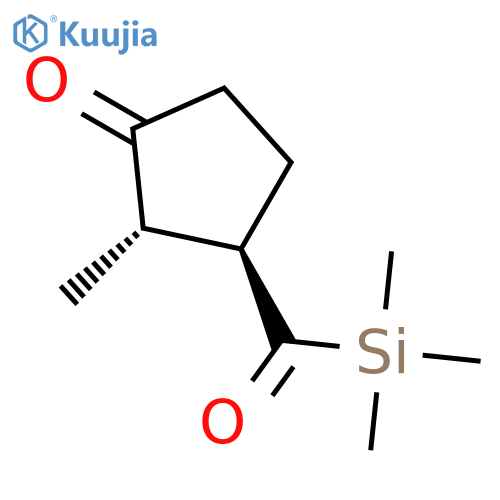 Cyclopentanone, 2-methyl-3-[(trimethylsilyl)carbonyl]-, trans- structure
