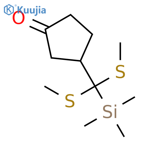 Cyclopentanone, 3-[bis(methylthio)(trimethylsilyl)methyl]- structure