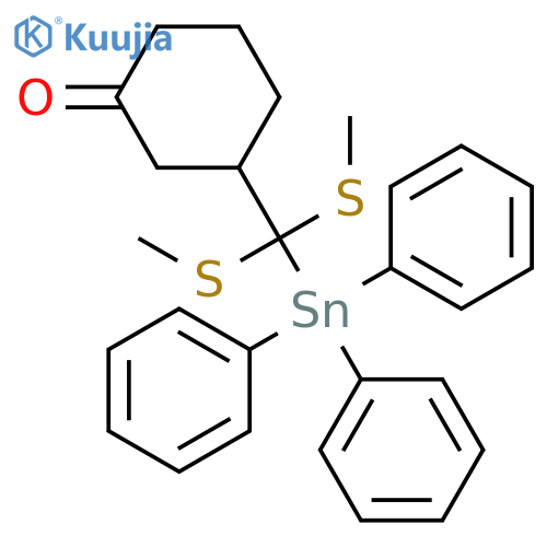 CYCLOHEXANONE, 3-[BIS(METHYLTHIO)(TRIPHENYLSTANNYL)METHYL]- structure