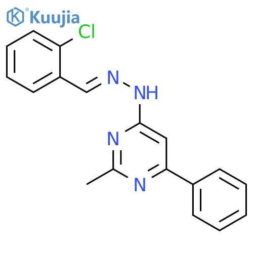 4-{(2E)-2-[(2-chlorophenyl)methylidene]hydrazino}-2-methyl-6-phenylpyrimidine structure