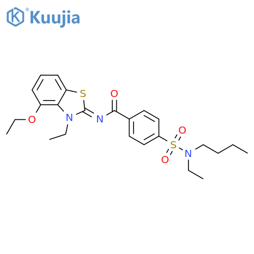 4-butyl(ethyl)sulfamoyl-N-(2Z)-4-ethoxy-3-ethyl-2,3-dihydro-1,3-benzothiazol-2-ylidenebenzamide structure
