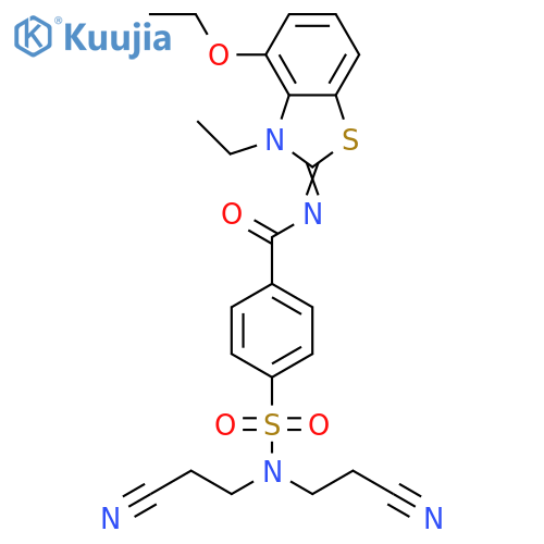 4-bis(2-cyanoethyl)sulfamoyl-N-(2Z)-4-ethoxy-3-ethyl-2,3-dihydro-1,3-benzothiazol-2-ylidenebenzamide structure