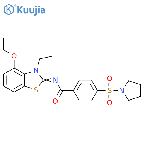 N-(2Z)-4-ethoxy-3-ethyl-2,3-dihydro-1,3-benzothiazol-2-ylidene-4-(pyrrolidine-1-sulfonyl)benzamide structure