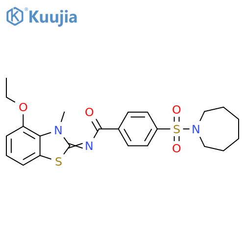 4-(azepane-1-sulfonyl)-N-(2Z)-4-ethoxy-3-methyl-2,3-dihydro-1,3-benzothiazol-2-ylidenebenzamide structure