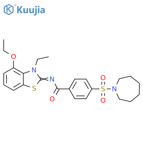 4-(azepane-1-sulfonyl)-N-(2Z)-4-ethoxy-3-ethyl-2,3-dihydro-1,3-benzothiazol-2-ylidenebenzamide structure