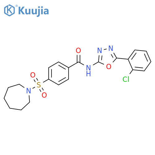 4-(azepane-1-sulfonyl)-N-5-(2-chlorophenyl)-1,3,4-oxadiazol-2-ylbenzamide structure