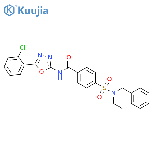 4-benzyl(ethyl)sulfamoyl-N-5-(2-chlorophenyl)-1,3,4-oxadiazol-2-ylbenzamide structure