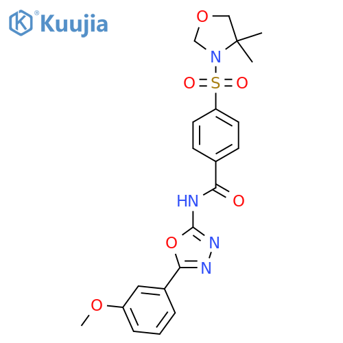 4-(4,4-dimethyl-1,3-oxazolidin-3-yl)sulfonyl-N-5-(3-methoxyphenyl)-1,3,4-oxadiazol-2-ylbenzamide structure
