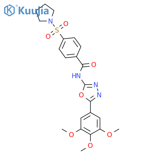 4-(pyrrolidine-1-sulfonyl)-N-5-(3,4,5-trimethoxyphenyl)-1,3,4-oxadiazol-2-ylbenzamide structure