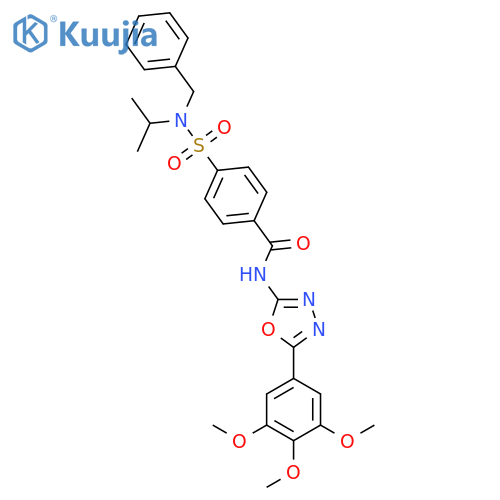 4-benzyl(propan-2-yl)sulfamoyl-N-5-(3,4,5-trimethoxyphenyl)-1,3,4-oxadiazol-2-ylbenzamide structure