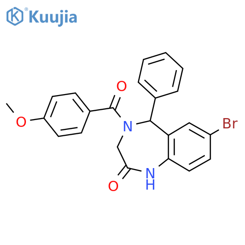 7-bromo-4-(4-methoxybenzoyl)-5-phenyl-2,3,4,5-tetrahydro-1H-1,4-benzodiazepin-2-one structure