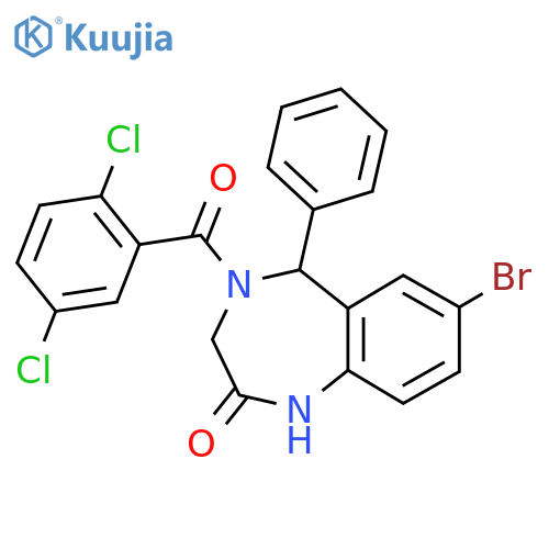 7-bromo-4-(2,5-dichlorobenzoyl)-5-phenyl-2,3,4,5-tetrahydro-1H-1,4-benzodiazepin-2-one structure
