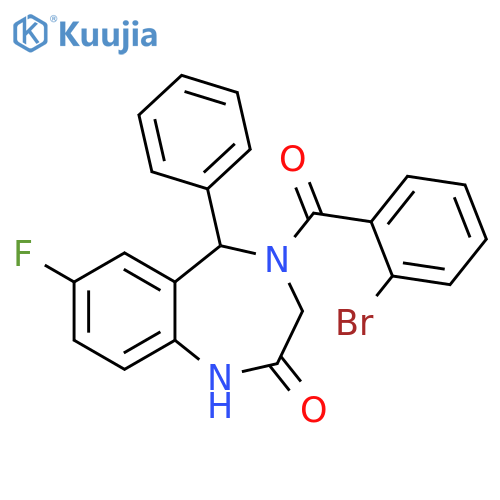4-(2-bromobenzoyl)-7-fluoro-5-phenyl-2,3,4,5-tetrahydro-1H-1,4-benzodiazepin-2-one structure