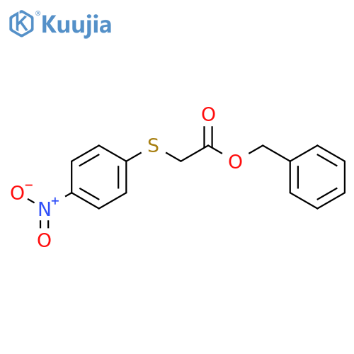 Acetic acid, [(4-nitrophenyl)thio]-, phenylmethyl ester structure