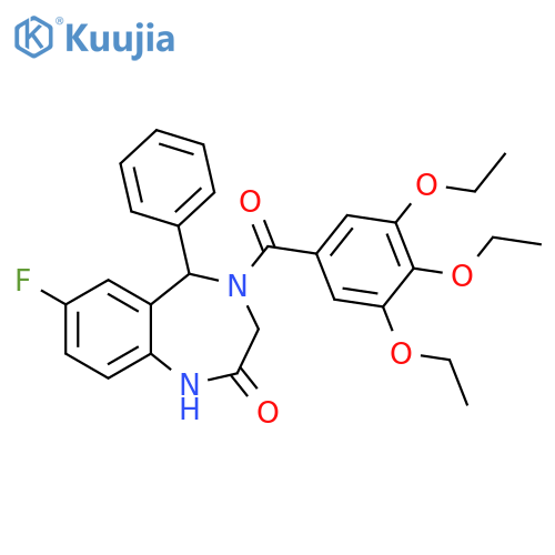 2H-1,4-Benzodiazepin-2-one, 7-fluoro-1,3,4,5-tetrahydro-5-phenyl-4-(3,4,5-triethoxybenzoyl)- structure