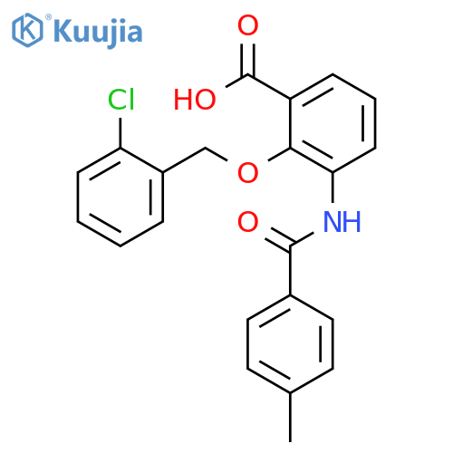 BENZOIC ACID, 2-[(2-CHLOROPHENYL)METHOXY]-3-[(4-METHYLBENZOYL)AMINO]- structure