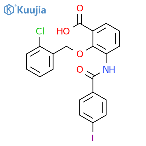 BENZOIC ACID, 2-[(2-CHLOROPHENYL)METHOXY]-3-[(4-IODOBENZOYL)AMINO]- structure