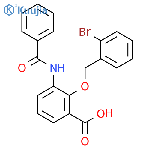 BENZOIC ACID, 3-(BENZOYLAMINO)-2-[(2-BROMOPHENYL)METHOXY]- structure