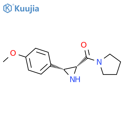 Pyrrolidine, 1-[[(2R,3R)-3-(4-methoxyphenyl)-2-aziridinyl]carbonyl]-, rel- structure
