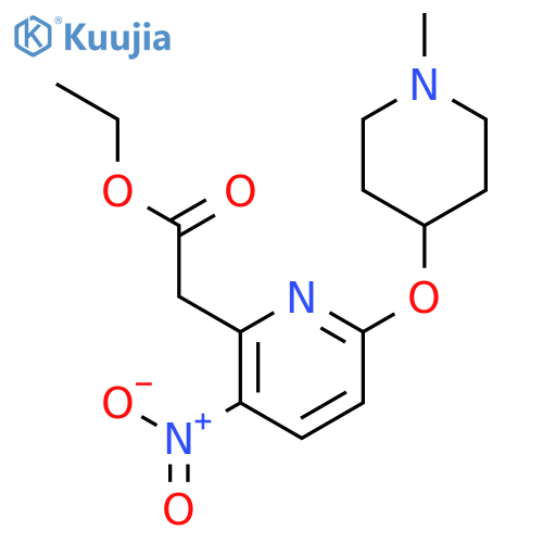 2-Pyridineacetic acid, 6-[(1-methyl-4-piperidinyl)oxy]-3-nitro-, ethyl ester structure