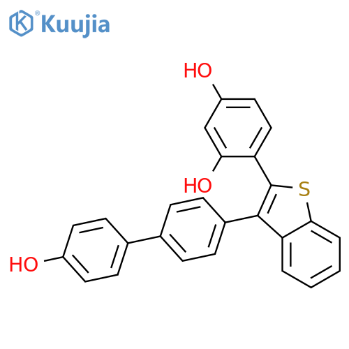 1,3-BENZENEDIOL, 4-[3-(4'-HYDROXY[1,1'-BIPHENYL]-4-YL)BENZO[B]THIEN-2-YL]- structure