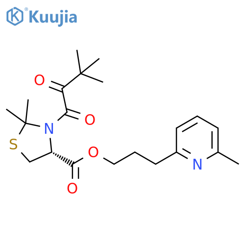 4-Thiazolidinecarboxylic acid,3-(3,3-dimethyl-1,2-dioxobutyl)-2,2-dimethyl-,3-(6-methyl-2-pyridinyl)propyl ester, (4R)- structure