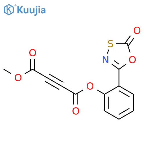 2-Butynedioic acid, methyl 2-(2-oxo-1,3,4-oxathiazol-5-yl)phenyl ester structure