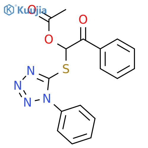 Ethanone, 2-(acetyloxy)-1-phenyl-2-[(1-phenyl-1H-tetrazol-5-yl)thio]- structure