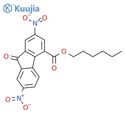 9H-Fluorene-4-carboxylic acid, 2,7-dinitro-9-oxo-, hexyl ester structure