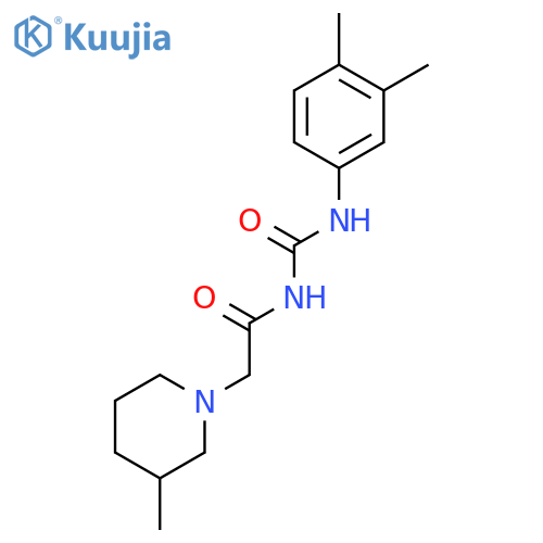 N-[(3,4-dimethylphenyl)carbamoyl]-2-(3-methylpiperidin-1-yl)acetamide structure