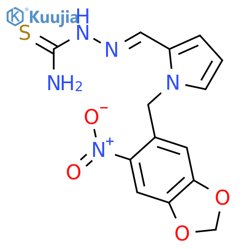 Hydrazinecarbothioamide,2-[[1-[(6-nitro-1,3-benzodioxol-5-yl)methyl]-1H-pyrrol-2-yl]methylene]- structure