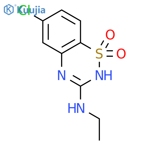 2H-1,2,4-BENZOTHIADIAZIN-3-AMINE, 6-CHLORO-N-ETHYL-, 1,1-DIOXIDE structure