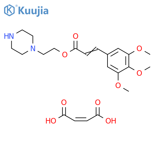 2-Propenoic acid, 3-(3,4,5-trimethoxyphenyl)-, 2-(1-piperazinyl)ethylester, (2Z)-2-butenedioate (1:2) structure