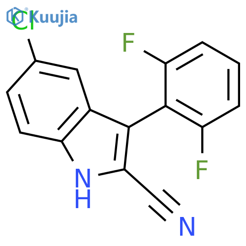 1H-INDOLE-2-CARBONITRILE, 5-CHLORO-3-(2,6-DIFLUOROPHENYL)- structure