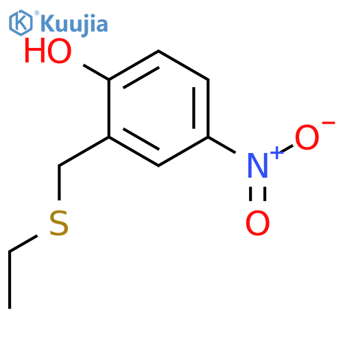 Phenol, 2-[(ethylthio)methyl]-4-nitro- structure